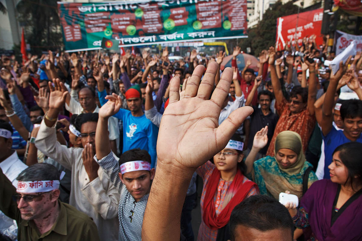 The Shahbagh rally in Dhaka, Bangladesh